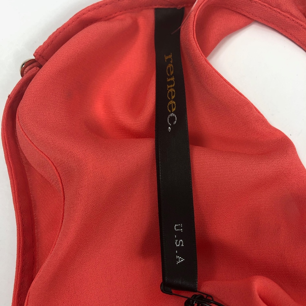 Renee C. Orange Studded Back Sleeveless Top S NWT - Picture 5 of 8